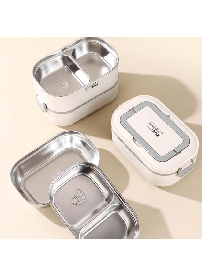 تابيت علبة غداء بينتو للأطفال والكبار، طقم علب طعام معزولة محمولة، علب بينتو من الفولاذ المقاوم للصدأ قابلة للتكديس من طبقة إلى ثلاث طبقات، حاوية طعام مانعة للتسرب (طبقتان) - Image 4